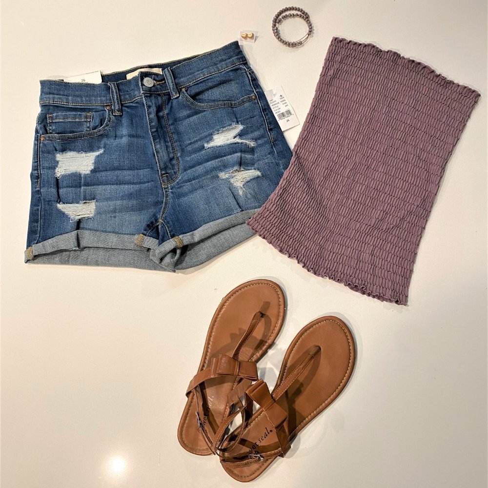 Pacsun Shorts & Ruched Tube Top